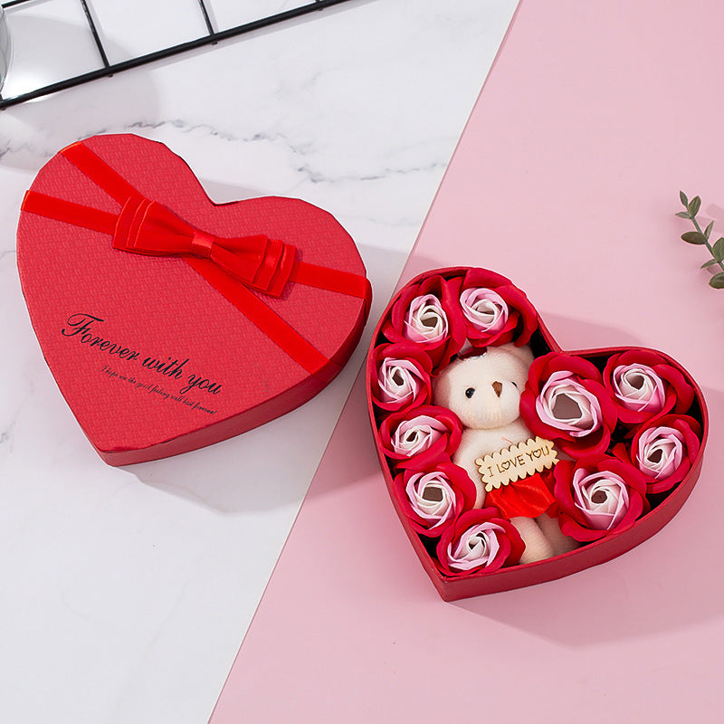 Heart-Shaped Soap Rose Gift Box (photo 9)