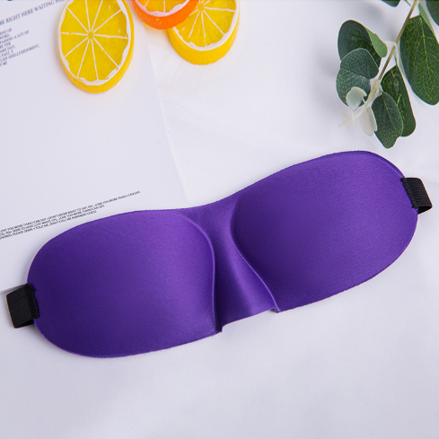 3D Contoured Sleep Eye Mask with Nose Cut-Out, Polyester and Sponge - Purple (photo 6)