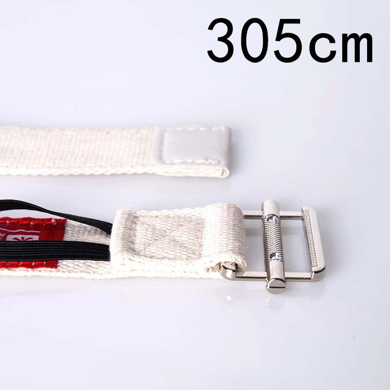 Cotton Yoga Strap with Buckle - White 10 ft (305 cm) (photo 6)