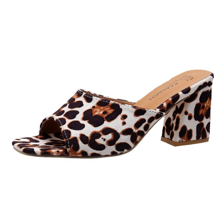 Women's Chunky Heel Slide Sandals (photo 9)