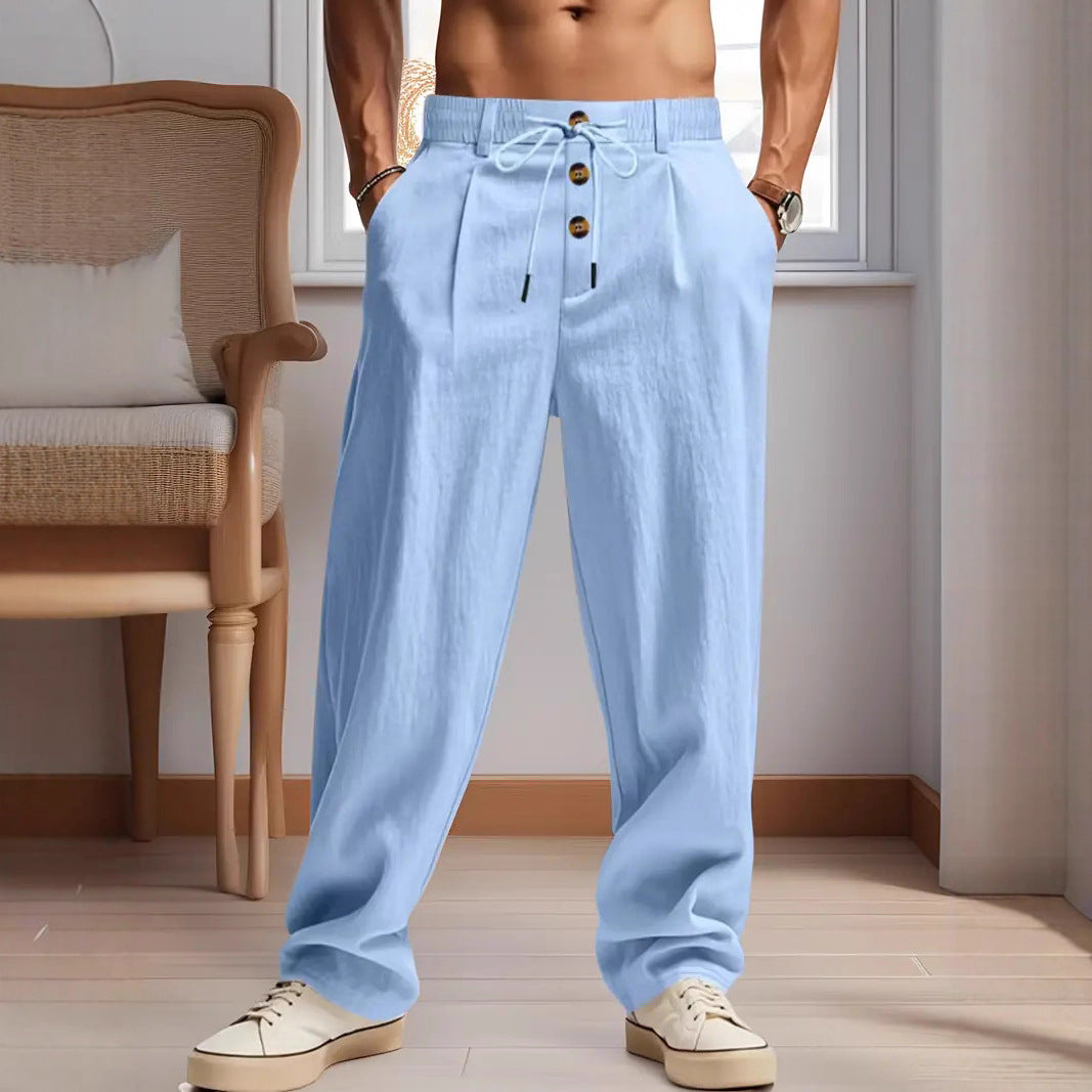Men's Loose Straight-Leg Drawstring Pants (photo 18)