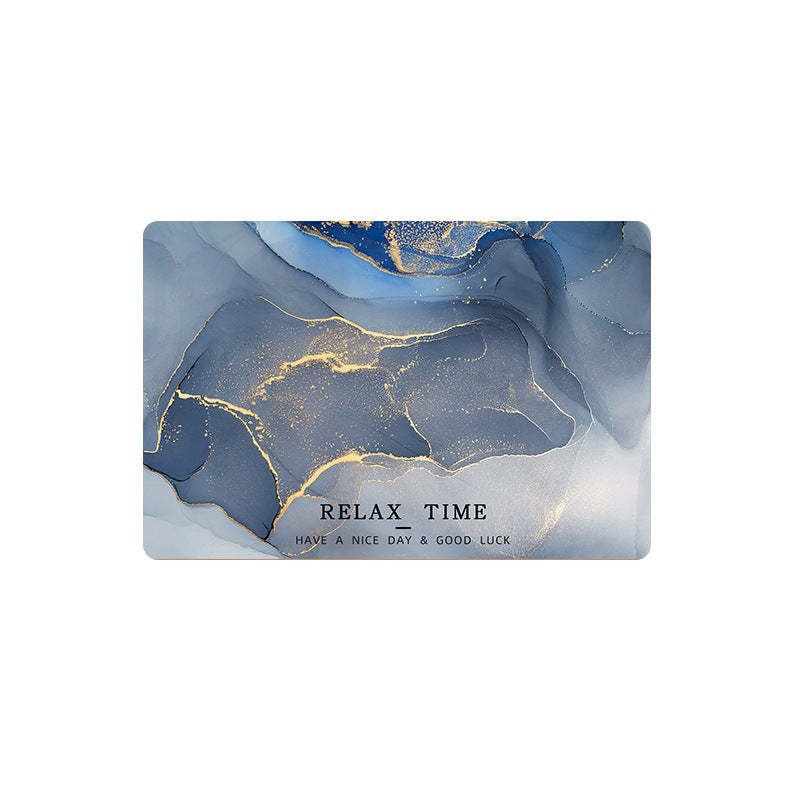 Quick-Dry Marble Print Bath Mat (photo 9)