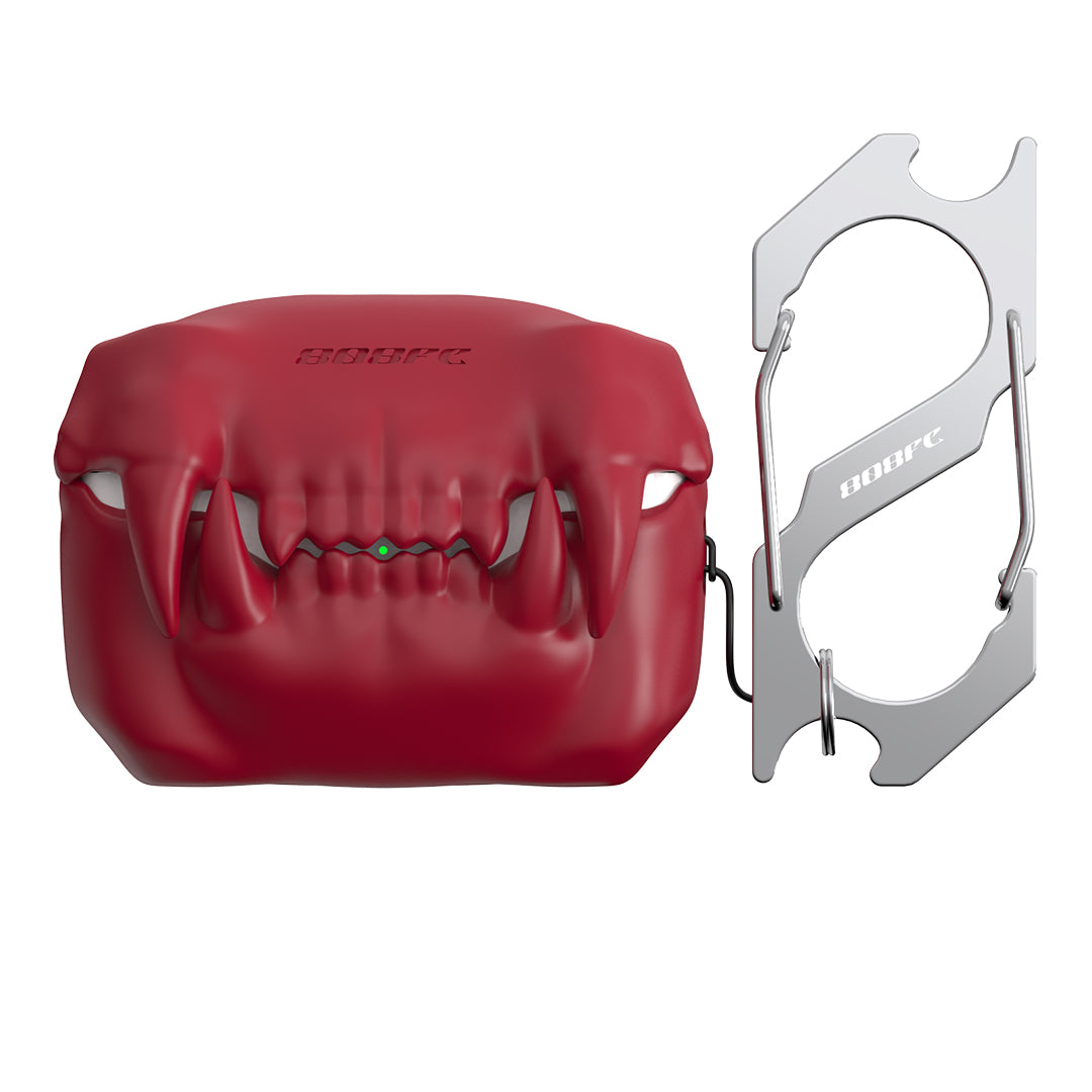 Teeth-Shaped Silicone Earbud Case with Keychain for AirPods (photo 13)