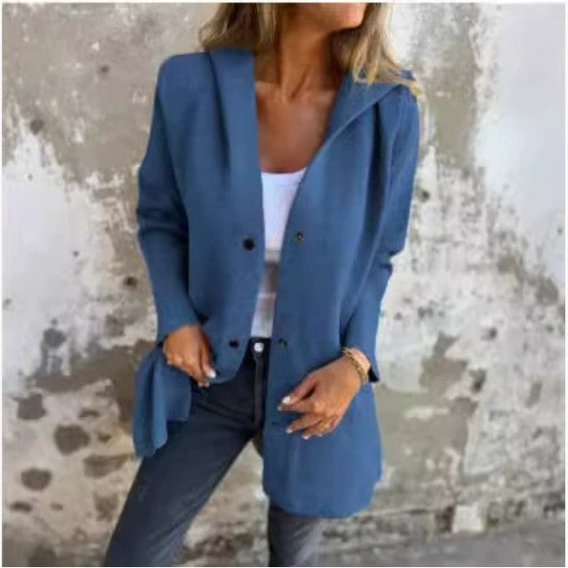 Women's Hooded Single-Breasted Loose Jacket (photo 15)