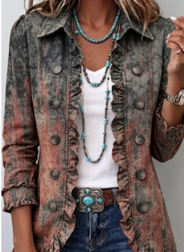 Women's Ruffle-Trim Printed Blazer (photo 14)