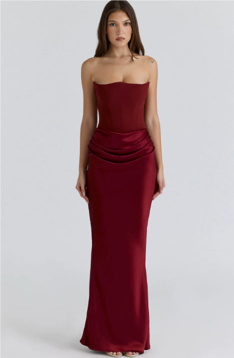 Women's Strapless Backless Bandeau Maxi Dress (photo 17)