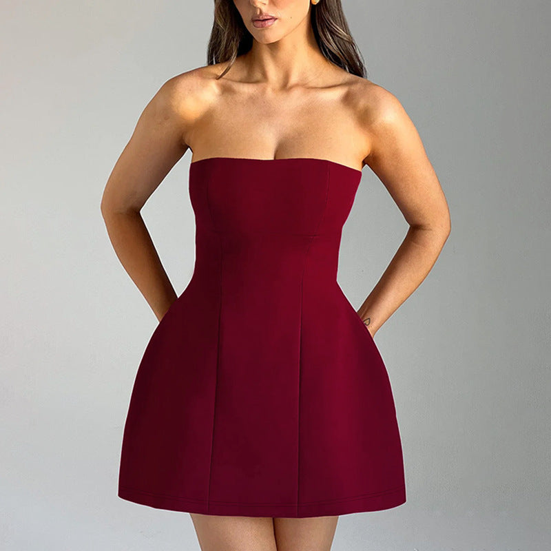 Women's Backless Tube A-Line Mini Dress (photo 12)