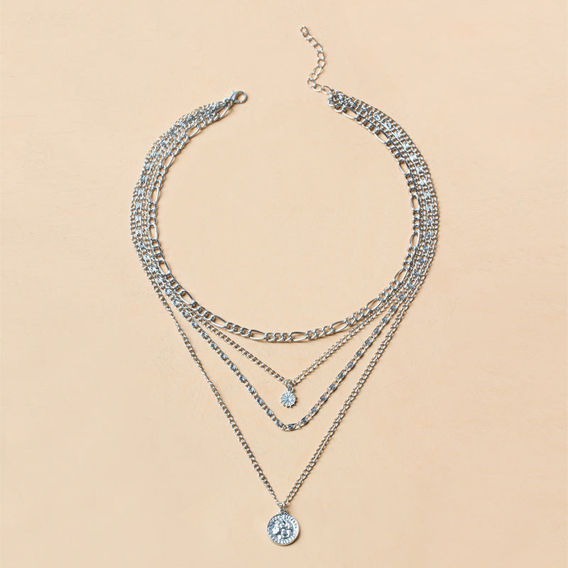 Layered Coin Charm Necklace (photo 8)