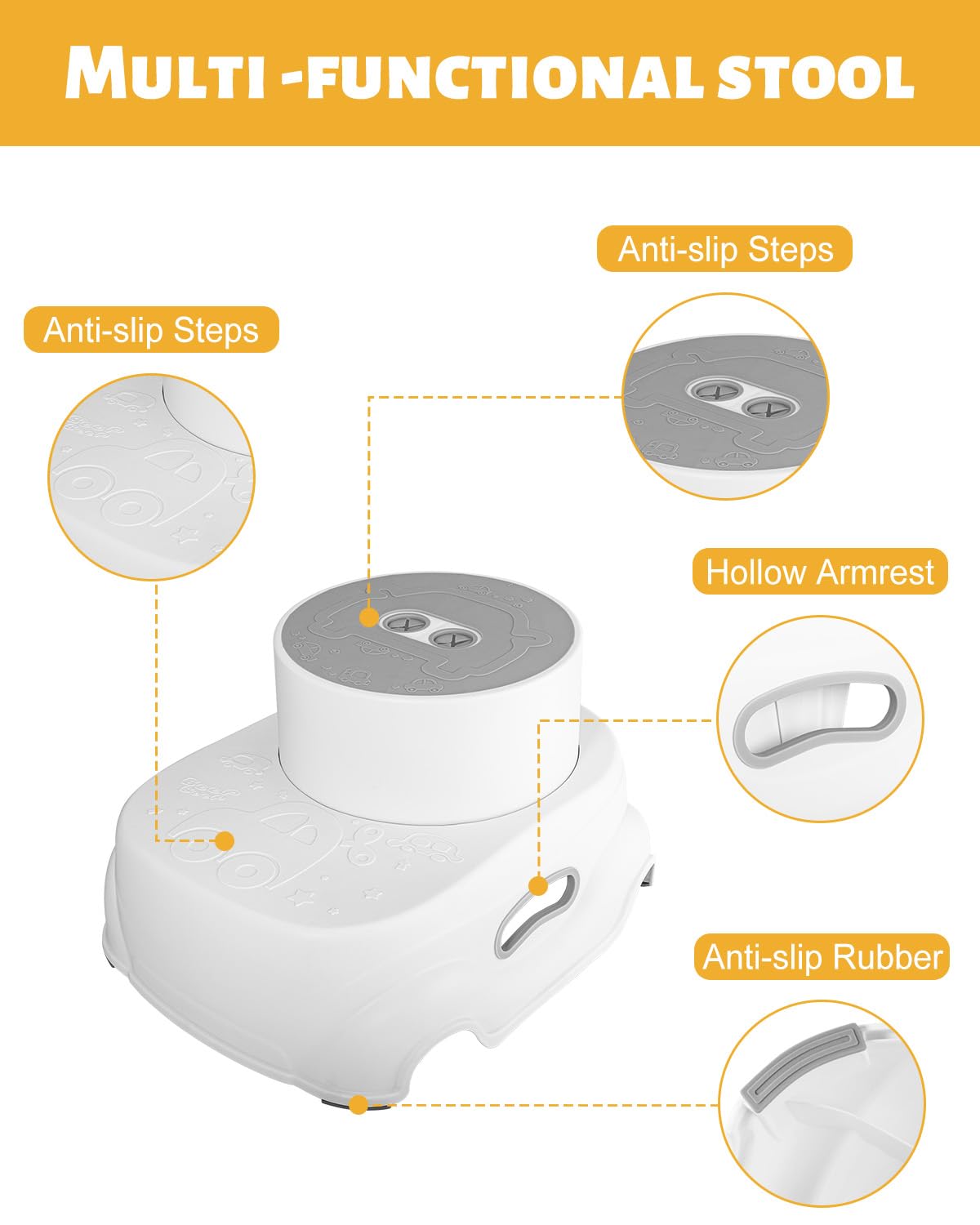 Foldable 2-Step Stool with Padded Steps (photo 9)