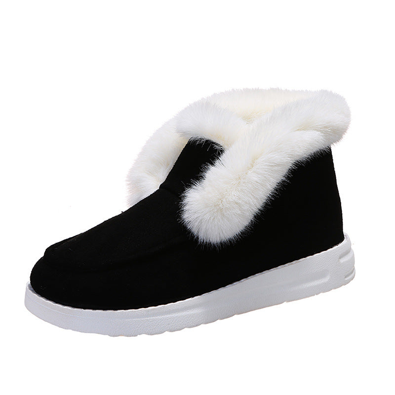 Women's Slip-On Snow Boots with Plush Collar and Lining (photo 9)