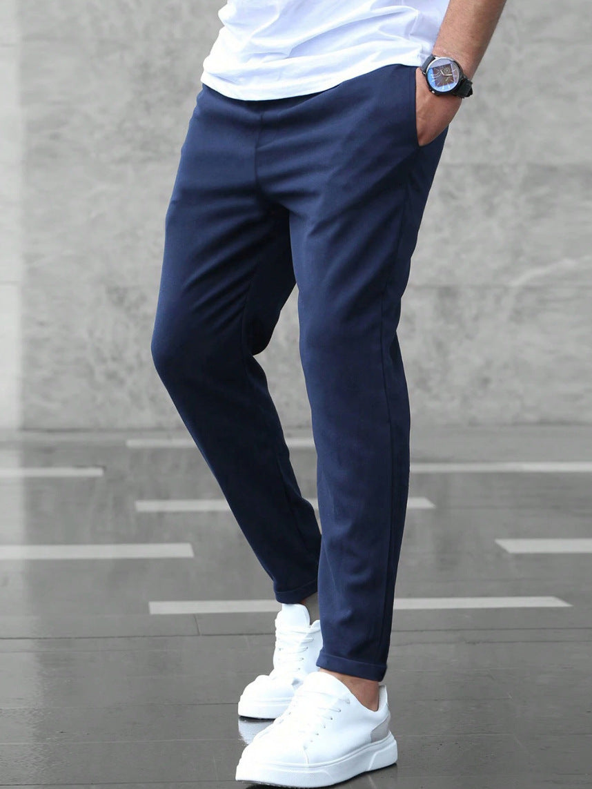 Men's Slim Drawstring Pants with Pockets (photo 10)