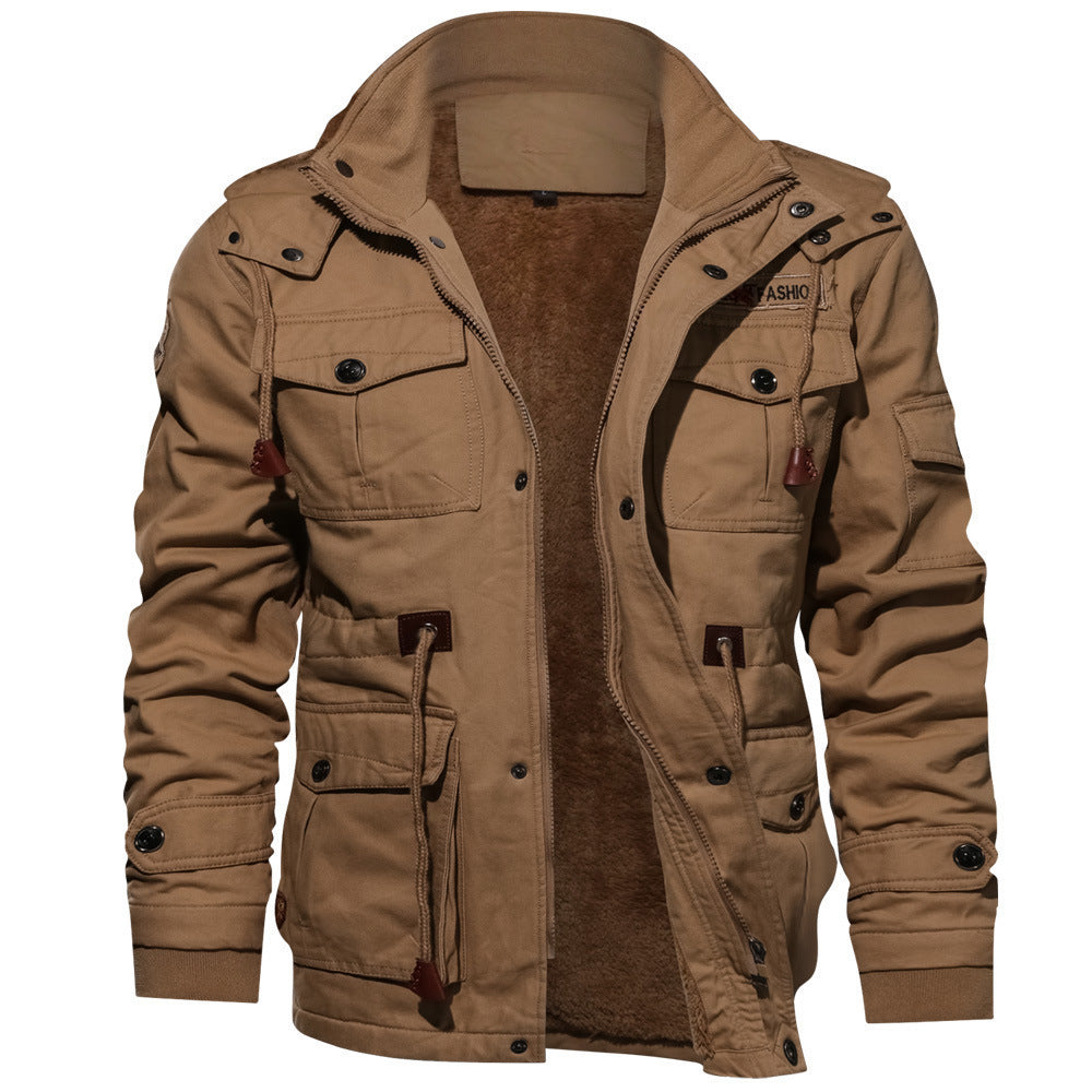Men's Cargo Winter Jacket with Detachable Hood (photo 13)
