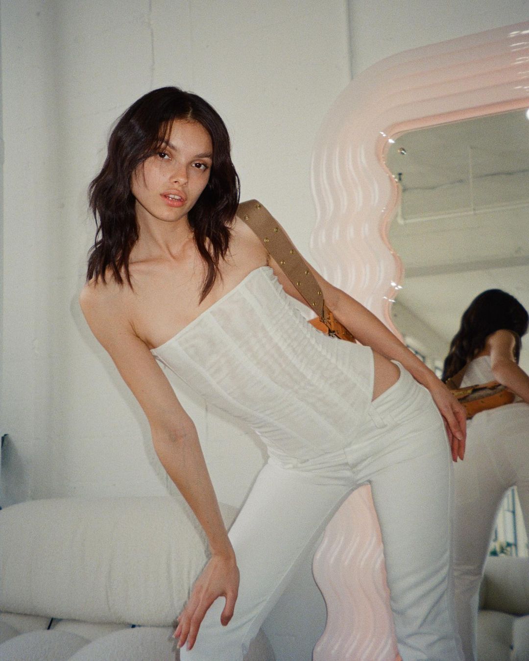 Women's Mesh Corset Tube Crop Top (photo 11)