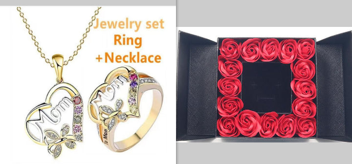 Love Mom Hollow Heart Rhinestone Ring (photo 12)