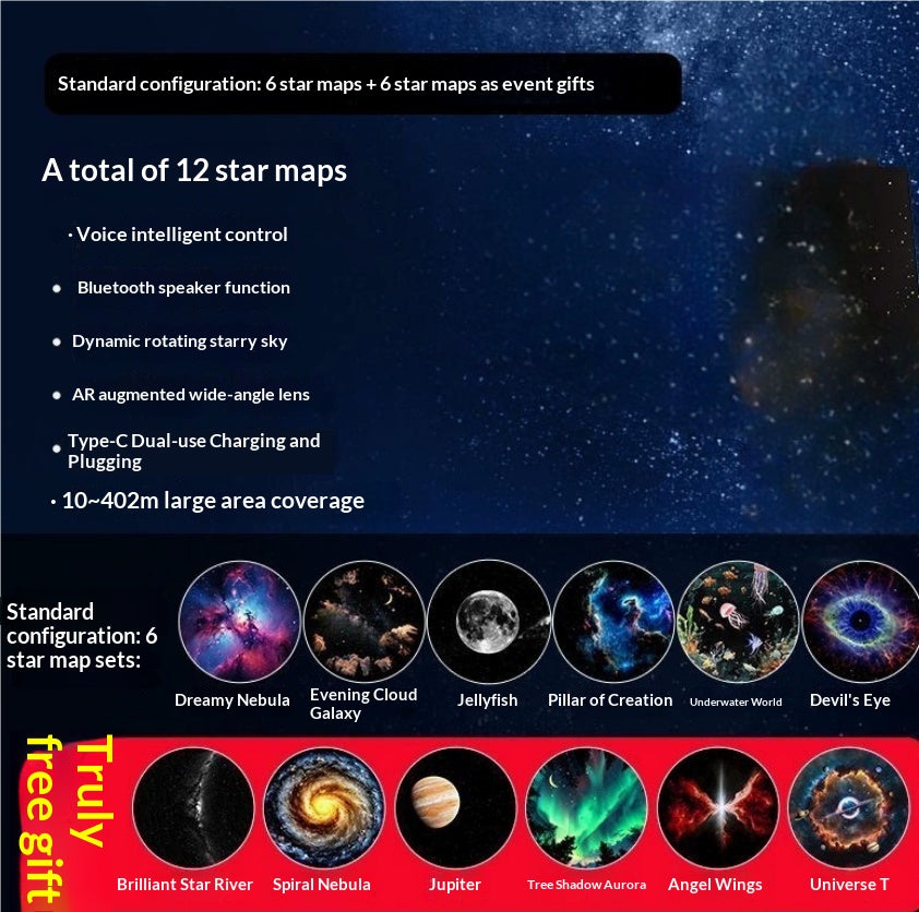 USB Star Projection Night Light with Slides (photo 9)
