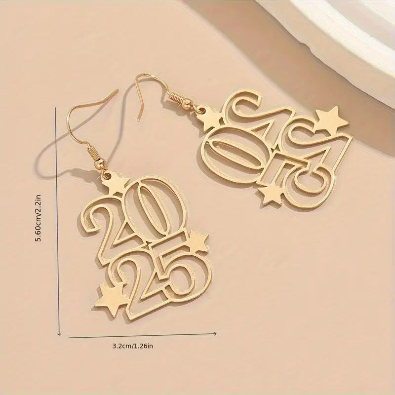 Gold-Tone Number Dangle Earrings (photo 5)