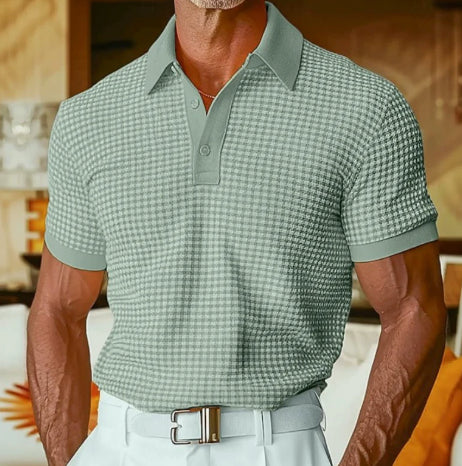 Men's Waffle Short-Sleeve Polo Shirt (photo 12)