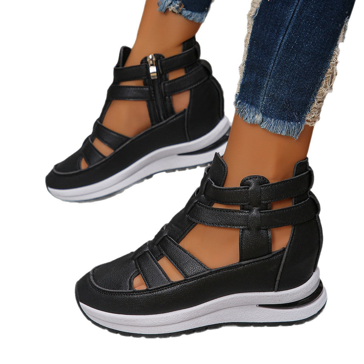 Women's Closed-Toe Cut-Out Platform Sandals (photo 7)