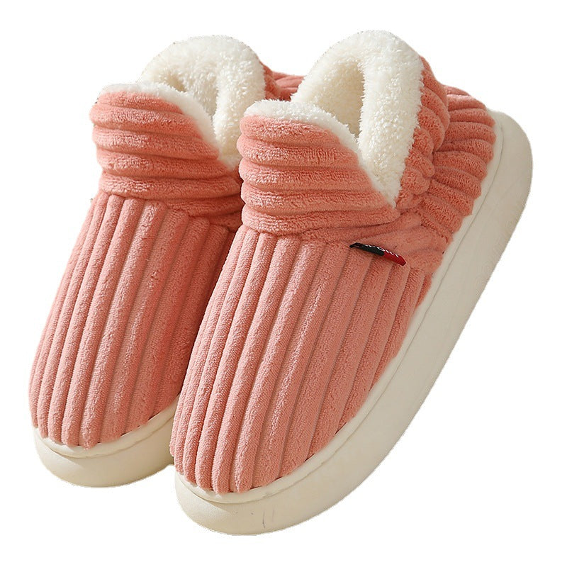 Striped Plush Winter House Slippers, Unisex (photo 24)