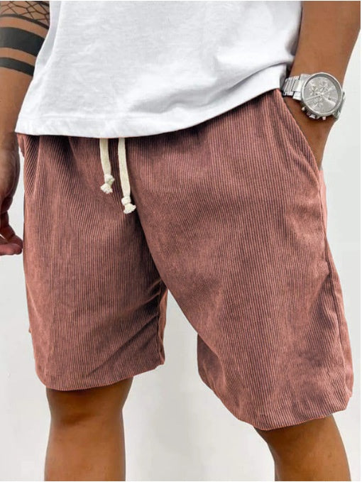 Men's Corduroy Drawstring Shorts with Pockets (photo 9)