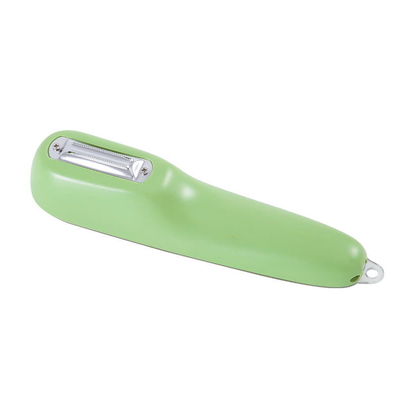 Vegetable and Fruit Peeler with Built-In Storage Tube – Light Green