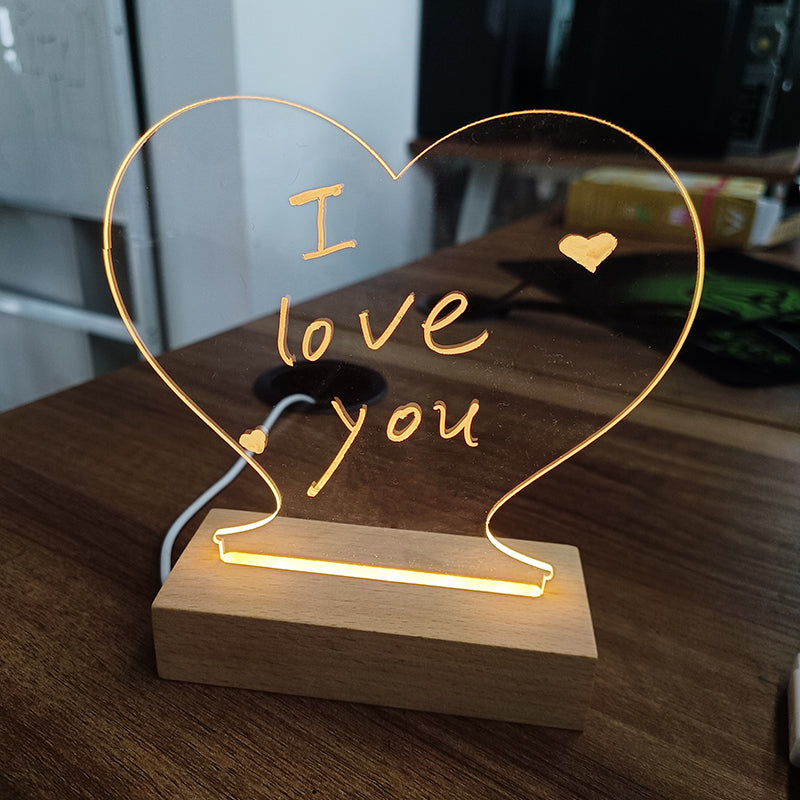 LED Acrylic Message Board Night Light with Pen (photo 6)