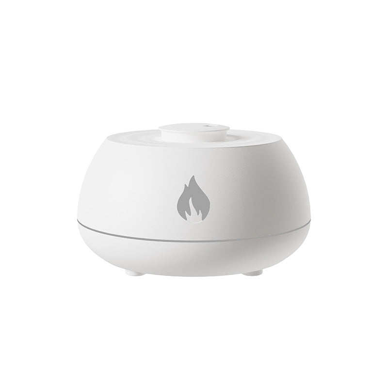 Flame Effect Mini Humidifier and Aroma Diffuser, 130 ml – White