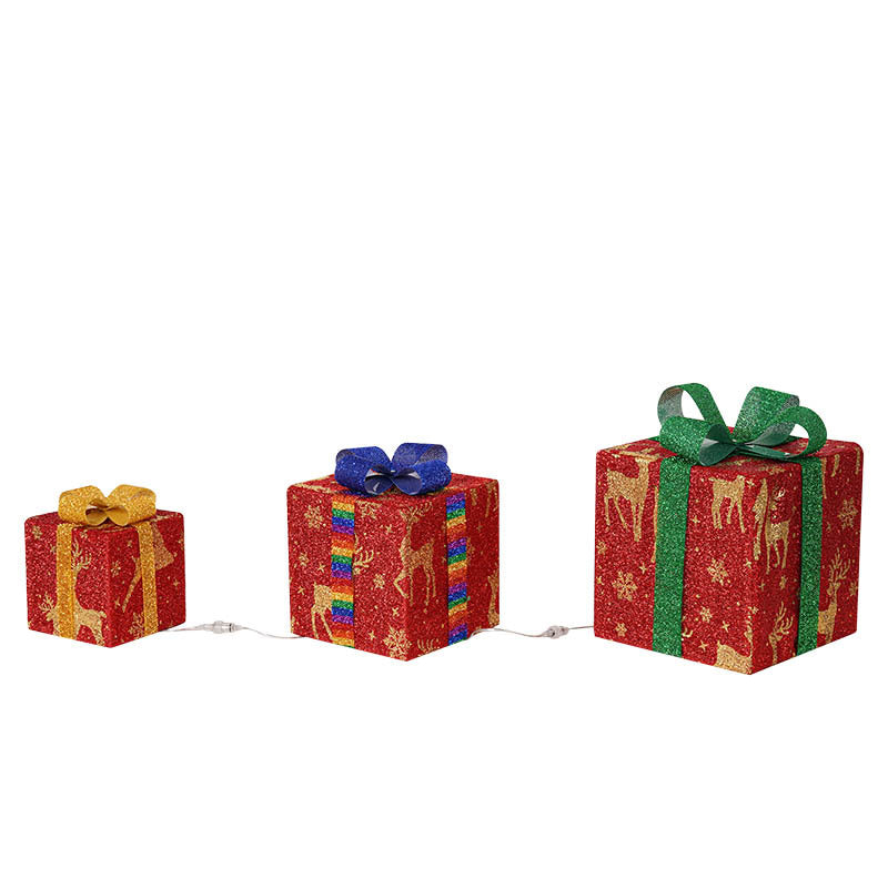 Lighted Christmas Gift Box Decorations, Set of 3 (photo 5)