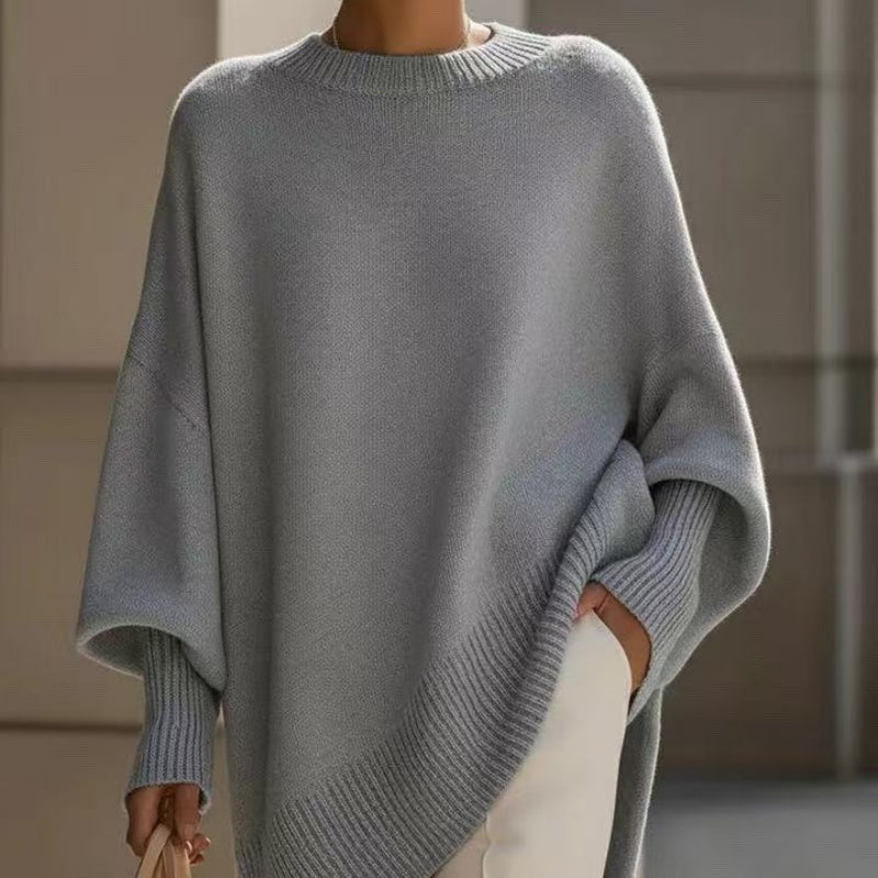 Women's Thick Knit Crewneck Pullover Sweater, Loose Fit (photo 13)