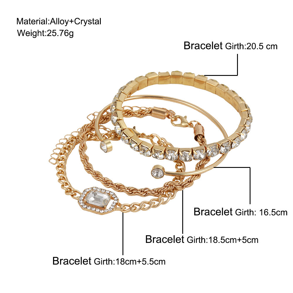 4-Piece Rhinestone Bracelet Set (photo 7)