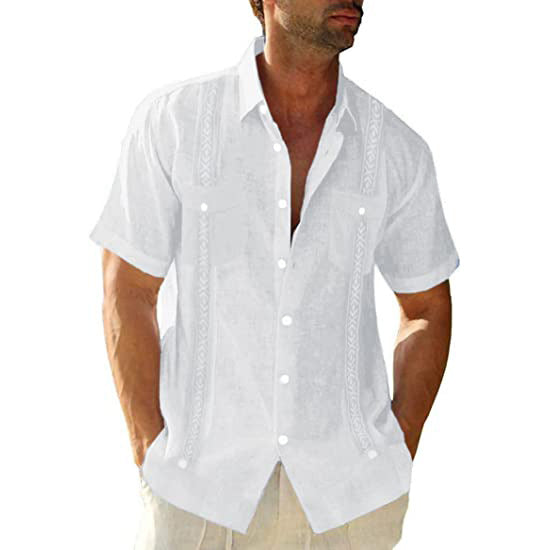 Men's Short-Sleeve Guayabera Shirt (photo 4)