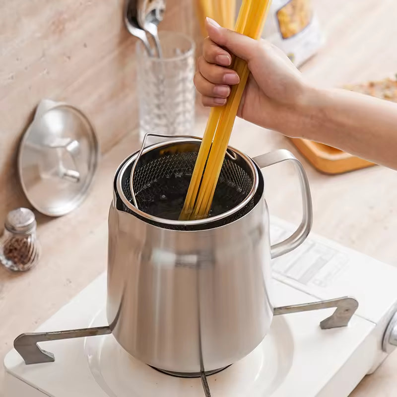 2 L Stainless Steel Oil Filter Pot with Strainer (photo 6)