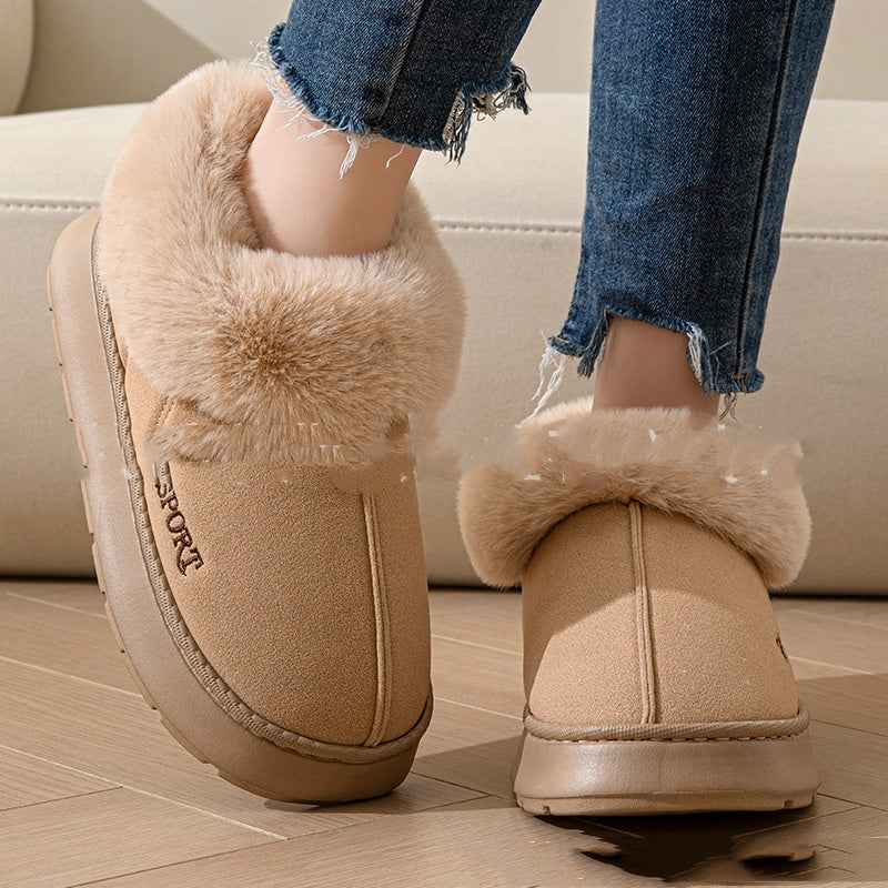 Women's Platform Plush Slippers with Faux Fur Lining (photo 7)
