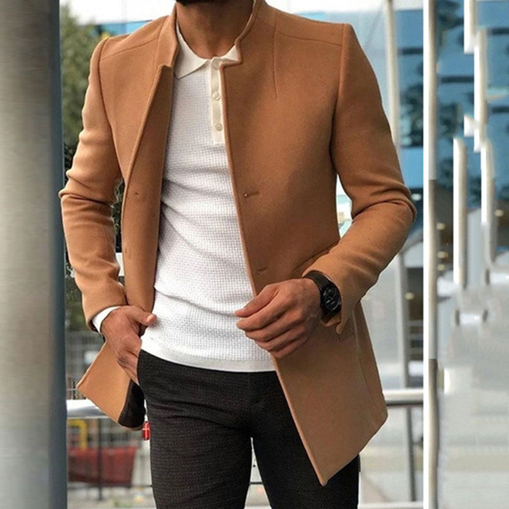Men's Slim Single-Breasted Business Coat (photo 6)