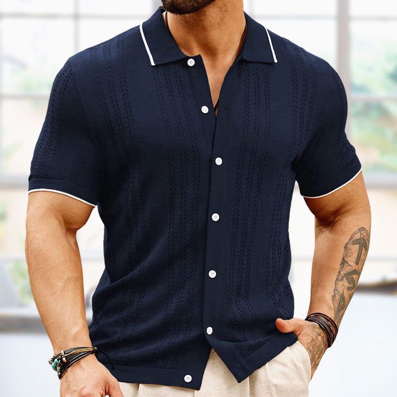 Men's Short-Sleeve Lapel Polo Shirt (photo 8)
