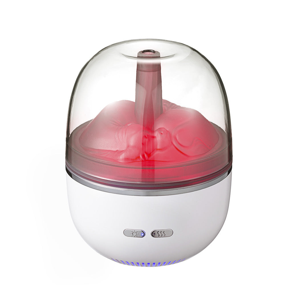 Ultrasonic Mini Humidifier with Color-Changing Light, USB – White