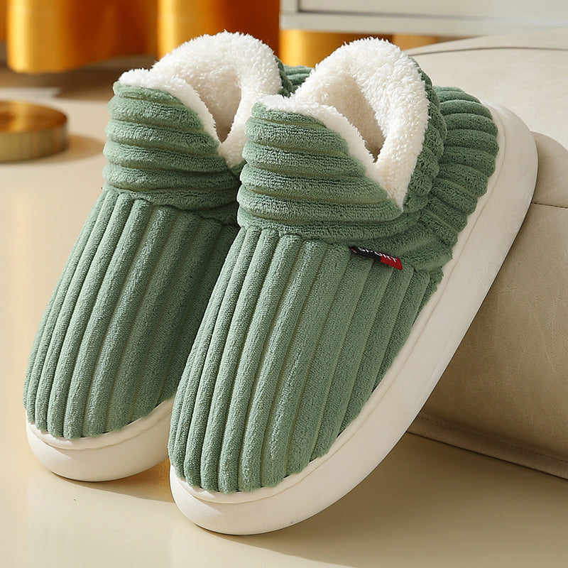 Striped Plush Winter House Slippers, Unisex (photo 13)