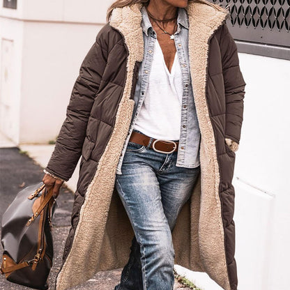 Women's Reversible Hooded Long Coat (photo 10)