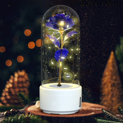 Preserved Rose LED Light and Bluetooth Speaker in Glass Dome (photo 29)
