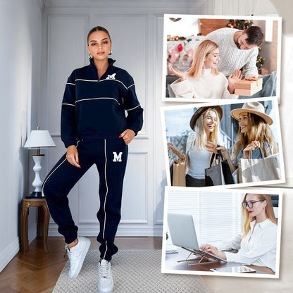 Women's Pullover Sweatshirt and Baggy Sweatpants Set (photo 2)
