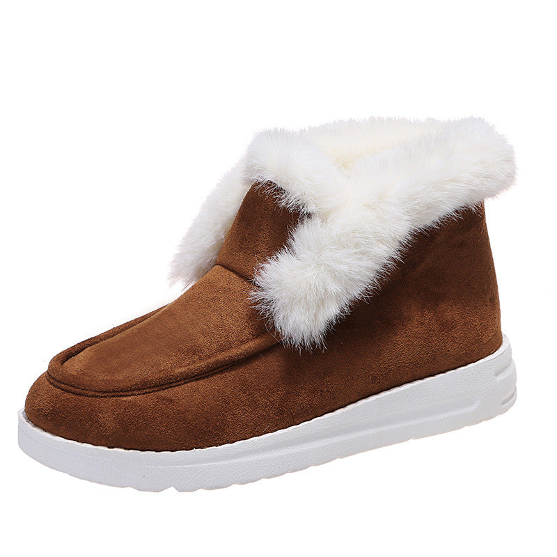 Women's Slip-On Snow Boots with Plush Collar and Lining (photo 8)