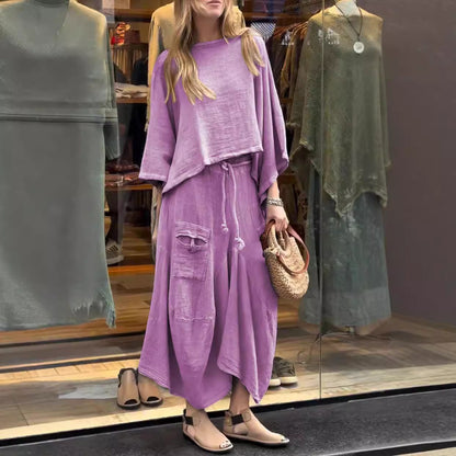 Women's Long-Sleeve Pullover Top and Long Skirt Set (photo 4)