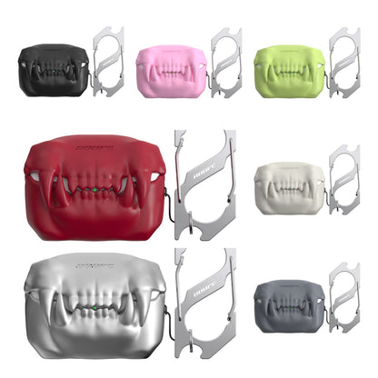 Teeth-Shaped Silicone Earbud Case with Keychain for AirPods