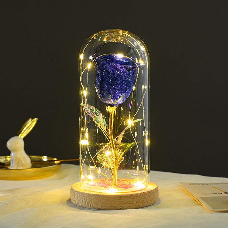 Preserved Rose with LED Lights in Glass Dome (photo 10)
