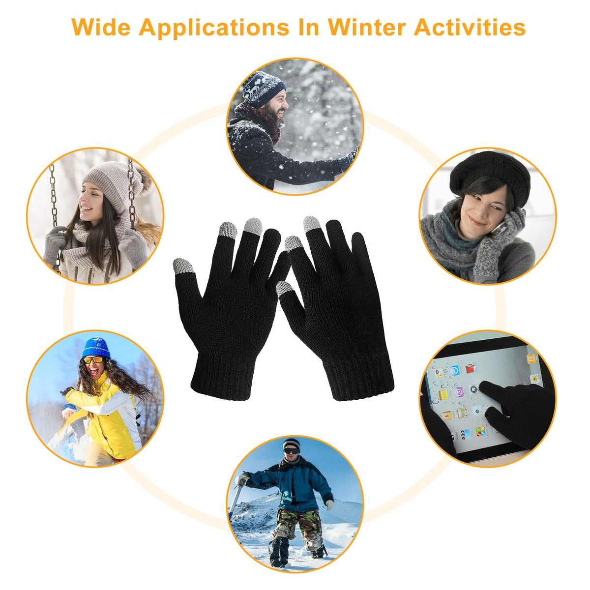 Unisex Touchscreen Knit Gloves (photo 6)