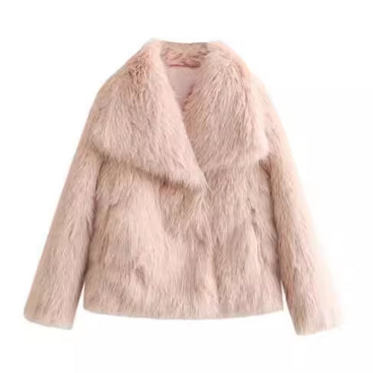 Women's Fluffy Plush Lapel Coat (photo 8)