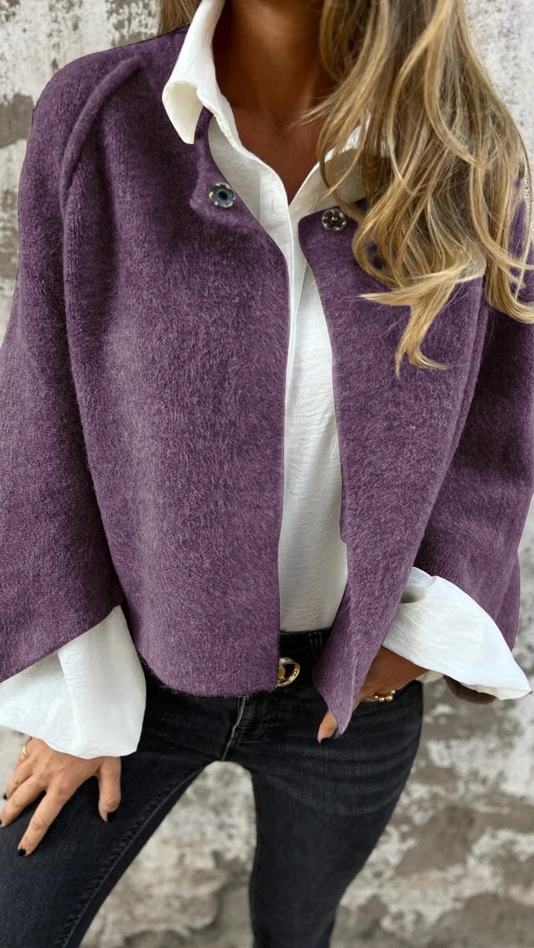 Women's Batwing-Sleeve Cropped Cardigan Jacket (photo 8)