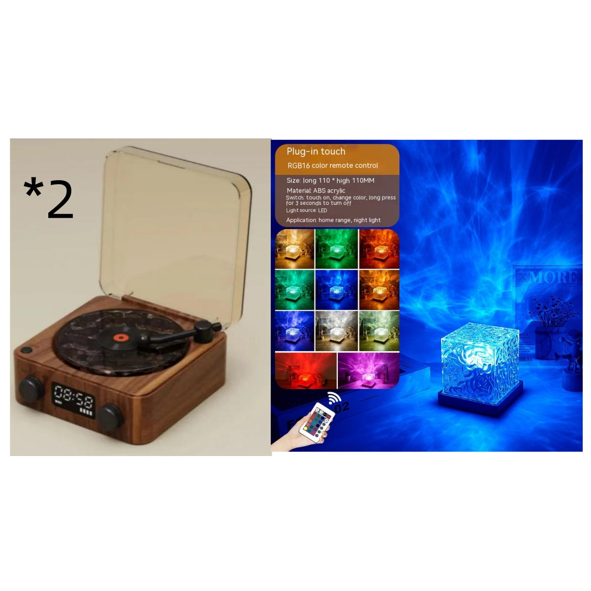 Retro Turntable-Style Bluetooth Speaker with Nature Sounds and Light (photo 16)