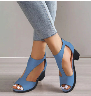 Women's Peep-Toe High-Heel Sandals with Zipper (photo 9)
