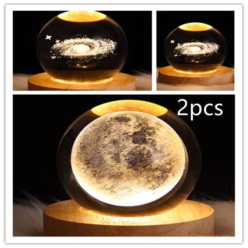 Wood Base Crystal Ball Night Lamp (photo 43)